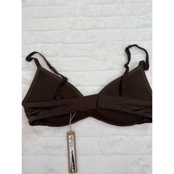 Skims Wireless Form Push Up Bra Womens 32B Cocoa Brown Seamless Logo Intimates - Picture 7 of 10